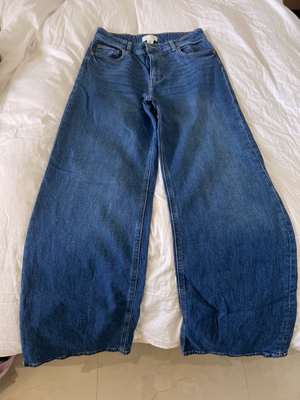 H&M Men's Bootcut Jeans in Dark Blue Denim